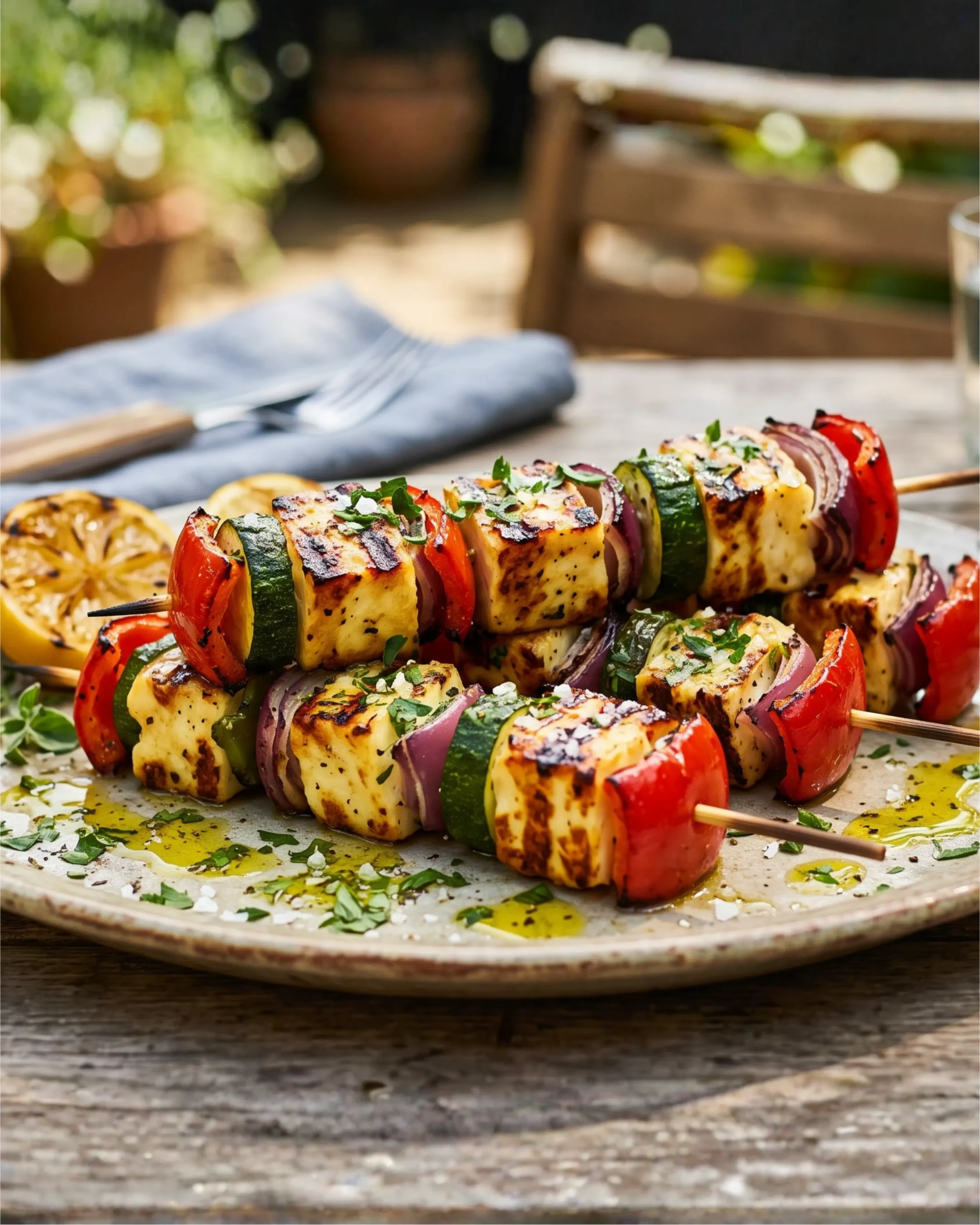 HALLOUMI & VEGETABLE SKEWERS